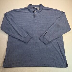 Farah Polo Shirt Men's Size XL Long Sleeve Blue Preppy